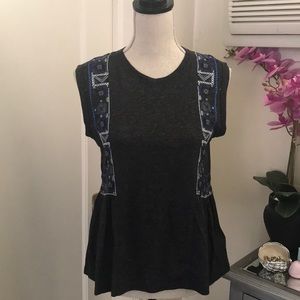 Free People bohemian embroidered flowy top